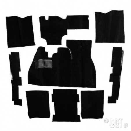 KIT MOQUETTE BOUCLETTE COLORIS NOIR 9 PIÈCES cox de 08/72 à 07/86 (SAUF 1302/03)