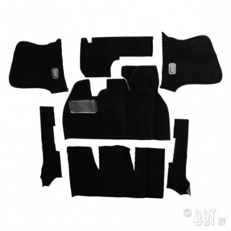 KIT MOQUETTE NOIRE cox CABRIOLET (7 PIÈCES) de 08/58 à 07/68