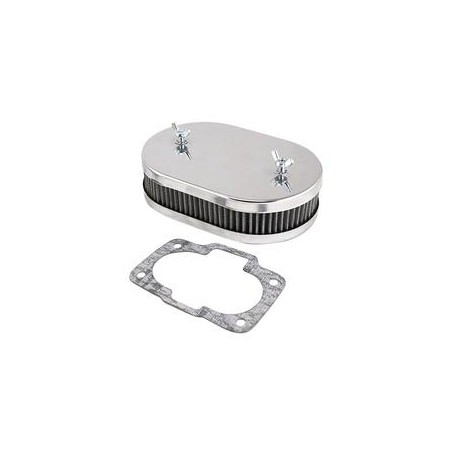 FILTRE À AIR CHROMÉ OVALE POUR CARBURATEUR WEBER 36 DCNF