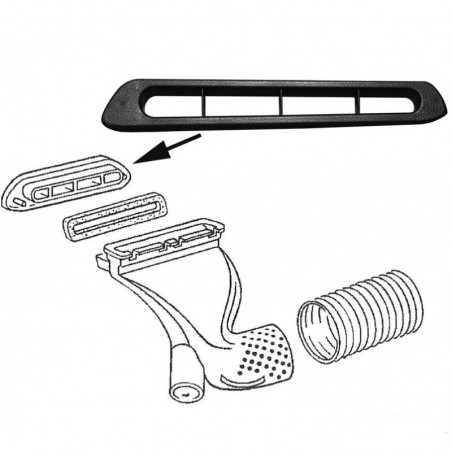 Grille de ventilation droite frontale pour tableau de bord en mousse