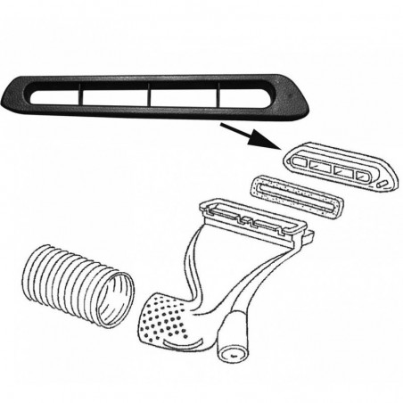 Grille de ventilation gauche frontale pour tableau de bord en mousse