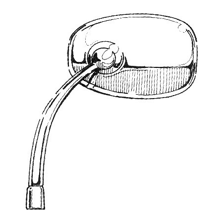 RÉTROVISEUR  OVALE GAUCHE SUR CHARNIÈRE AVEC KIT DE MONTAGE WCM -1967